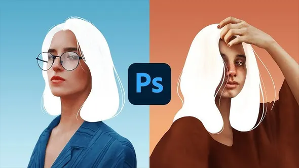 PS人像替换白色头发效果视频教程 White Hair Portrait Effect (Adobe Photoshop)