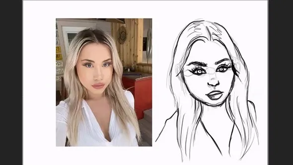 PS中绘制人像面孔线稿结构插入教程