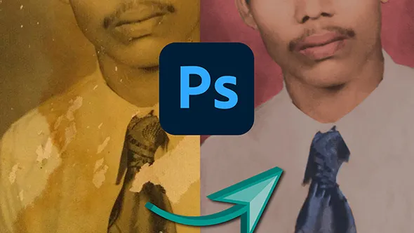 PS老旧破损照片后期修复还原技巧视频教程 Learn Old Photo Restoration with Adobe Photoshop