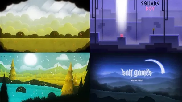 PS创建2D游戏风格化背景平面图形工作流程视频教程