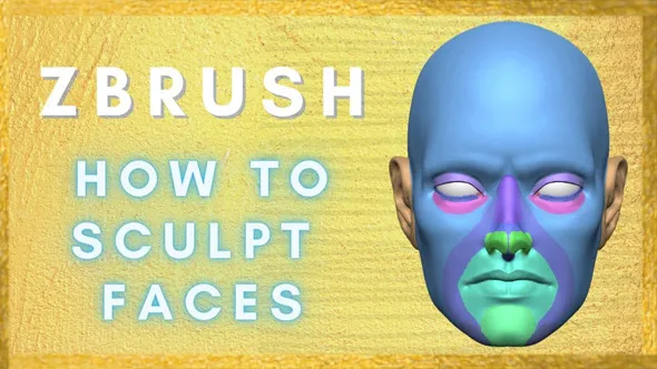Zbrush脸部面部雕刻建模全面训练视频教程 中文字幕 Zbrush - How to Sculpt Faces