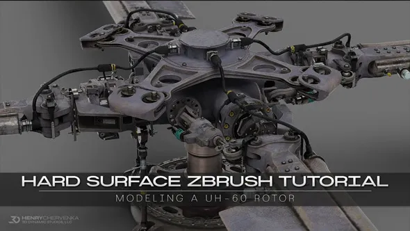 ZBrush制作UH-60通用直升机螺旋桨硬表面建模视频教程 Hard Surface ZBrush Tutorial // Modeling A UH-60 Rotor