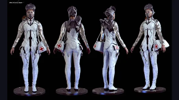 ZBrush科幻护士角色概念设计雕刻技术视频教程 Sci-Fi Nurse Concept Tutorial