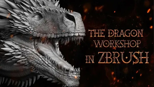 Zbrush冰霜巨龙雕刻制作大师班视频教程 中文字幕 Dragon Workshop + Brushes – Sculpt Your First Dragon In Zbrush