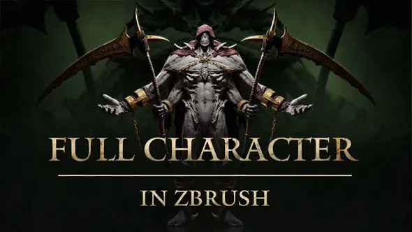 Zbrush镰刀恶魔魂类游戏角色完整雕刻制作视频教程 Creating a Full Character in ZBrush