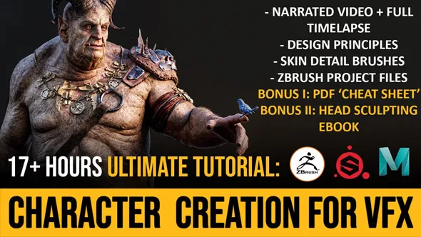 Zbrush影视级角色创作全流程大师级视频教程 Ultimate Tutorial Character Creation for VFX