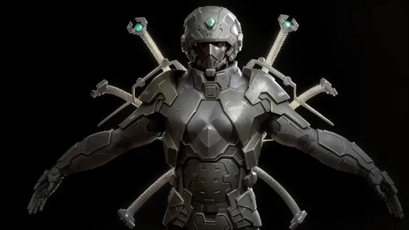 Zbrush与3dsmax科幻士兵硬表面雕刻建模视频教程 Ultimate Sci-Fi Soldier Modeling Tutorial