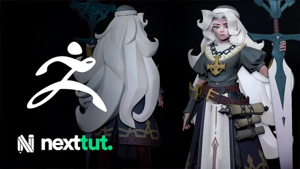 Zbrush风格化游戏女剑士雕刻制作视频教程 Stylised Character Sculpting in Zbrush