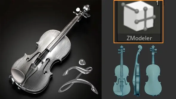 Zbrush小提琴雕刻雕塑3D打印制作视频教程 ZBrush for Jewelry Designers: Sculpting a Printable Violin
