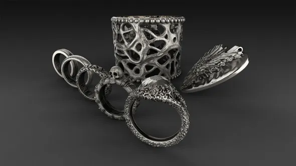 Zbrush戒指吊坠手镯珠宝设计视频教程 中文字幕 Jewelery Design in ZBrush 2018 – Complete Jewelery Course