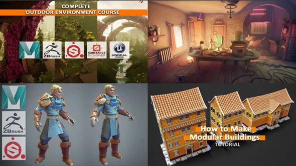 3DEX机构游戏资产从建模到纹理材质制作教程合集第一季 Gumroad 3dEx Tutorial Collection 01