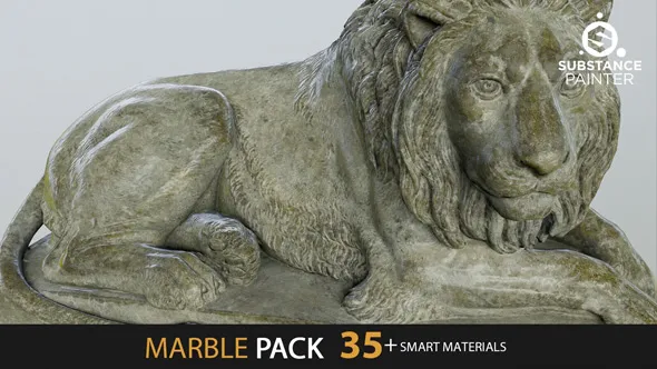 35组substance painter大理石雕刻智能材质合集 Marble Pack 35+ Smart Materials