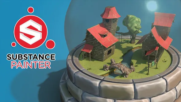 Substance Painter袖珍微缩场景模型纹理制作教程 Substance Painter – Texturing multiple stylized assets