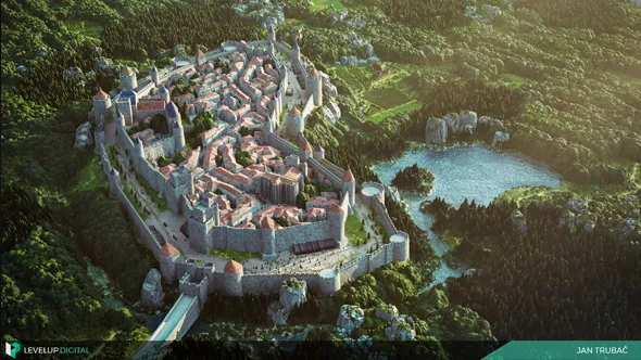 Substance Designer中世纪城市地形和树木制作工作流程教程 Building a Medieval City