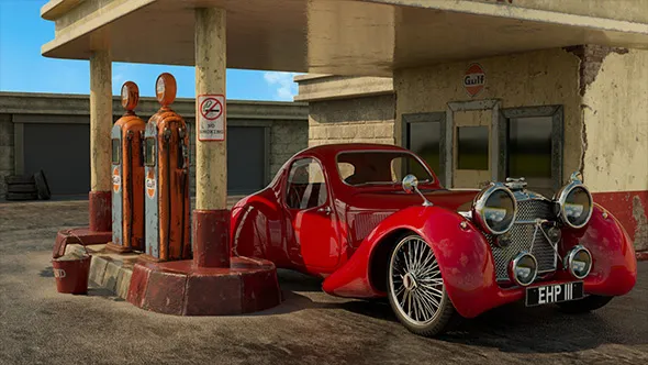 Substance Painter汽车3D场景纹理实例制作教程 Texturing a Scene with Substance 3D Painter