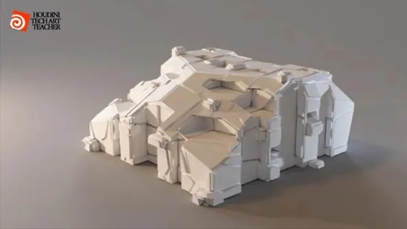 Houdini 19.5程序化建模Scifi HDA技术训练视频教程 Houdini 19.5 Tutorial – Procedural Modeling – SciFi HDA
