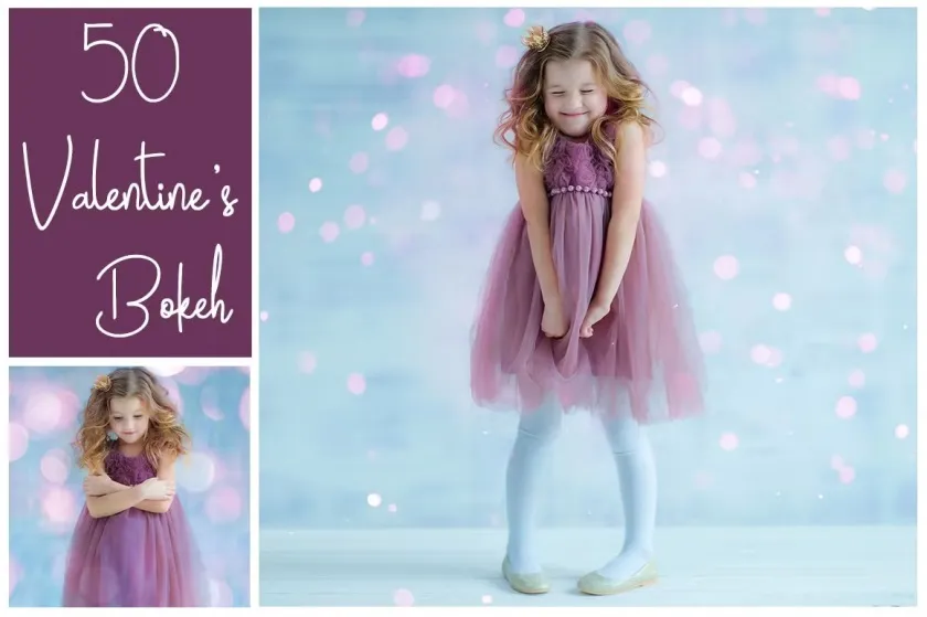 50张情人节高光散景光斑叠加合成背景素材 50 Valentines Bokeh Overlays