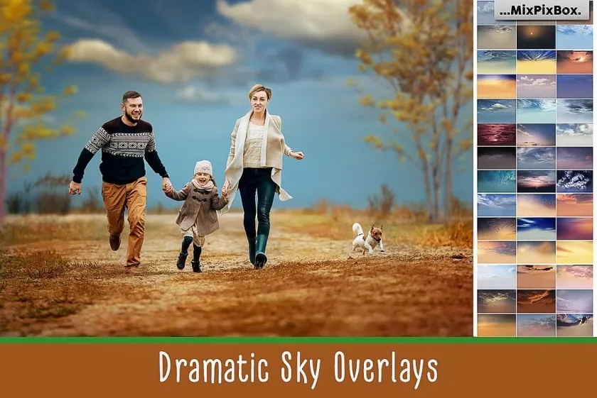 60张高清表现力丰富的天空云彩叠加合成素材 Dramatic Sky Overlays 附视频教程