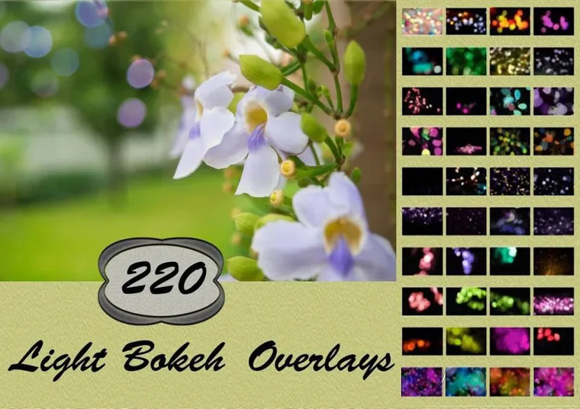 220张高清散景光斑叠加合成背景素材 220 Light Bokeh Photo Overlays