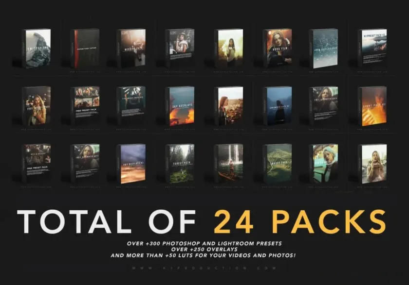 K1 PRODUCTION-K1大神完整24套LR预设+LUTs预设+叠加素材合集 K1 Production Exclusive Bundle