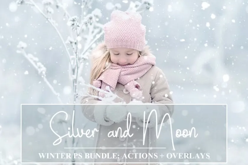 157+魔幻冬季高清雪花冬季纹理叠加合成前景素材 Winter Bundle: PS Actions + Overlays