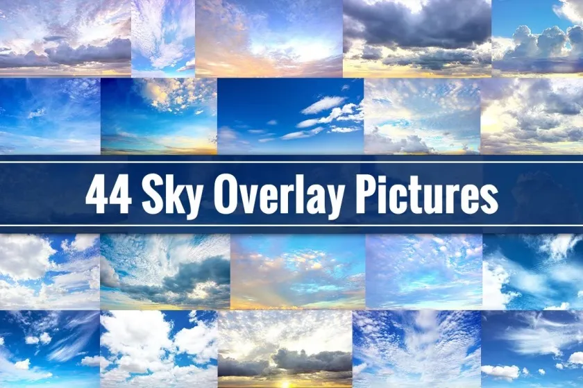 万能天空合成素材-44张高清晰HDR蓝天白云叠加合成素材 Sky Overlays - 44 Cloud Pictures