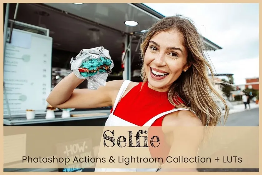 人像自拍摄影后期调色Lightroom预设及电影Vlog后期调色LUT预设 Selfie Lightroom Presets Desktop