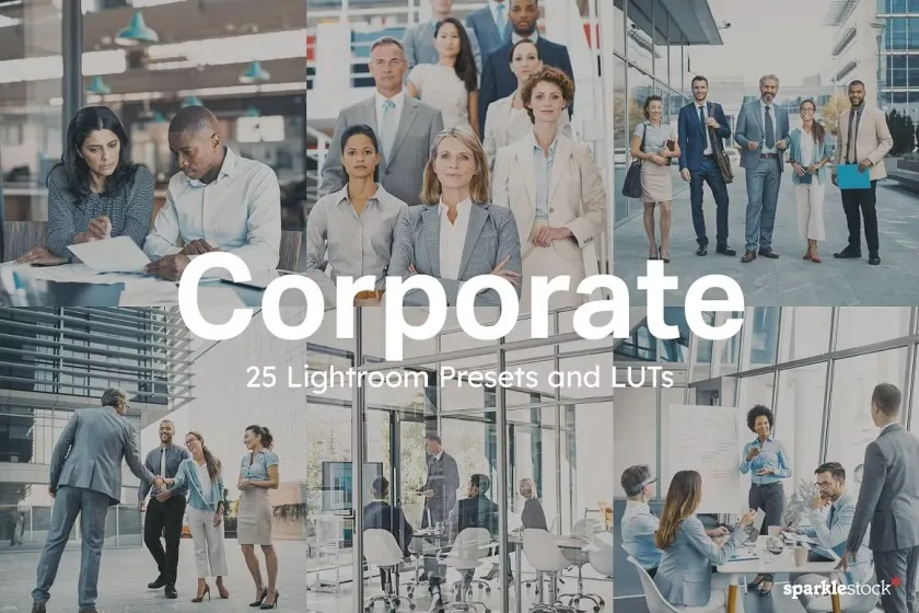 25个企业形象人像后期调色Lightroom 预设及宣传片视频LUT预设 25 Corporate Lightroom Presets LUTs