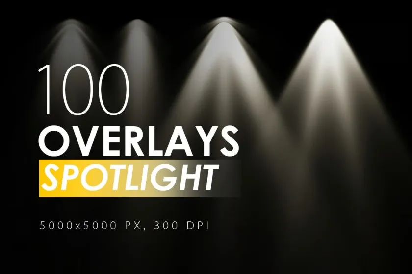 100种舞台聚光灯追光灯射灯灯光光线照片合成素材 100 Spotlight Overlays