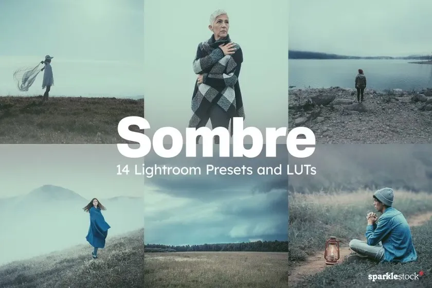 旅拍忧郁情绪人像后期调色Lightroom预设及视频调色LUT预设 14 Sombre Lightroom Presets and LUTs