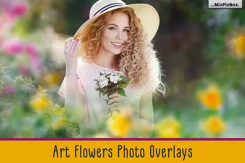 20张温暖柔和梦幻艺术花卉图像前景叠加合成素材 Art Flowers Photo Overlays