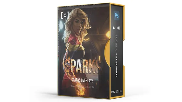 140张高清火焰火苗燃烧照片创意叠加合成素材 PROEDU – Sparks FX Overlays Volume 1 & 2