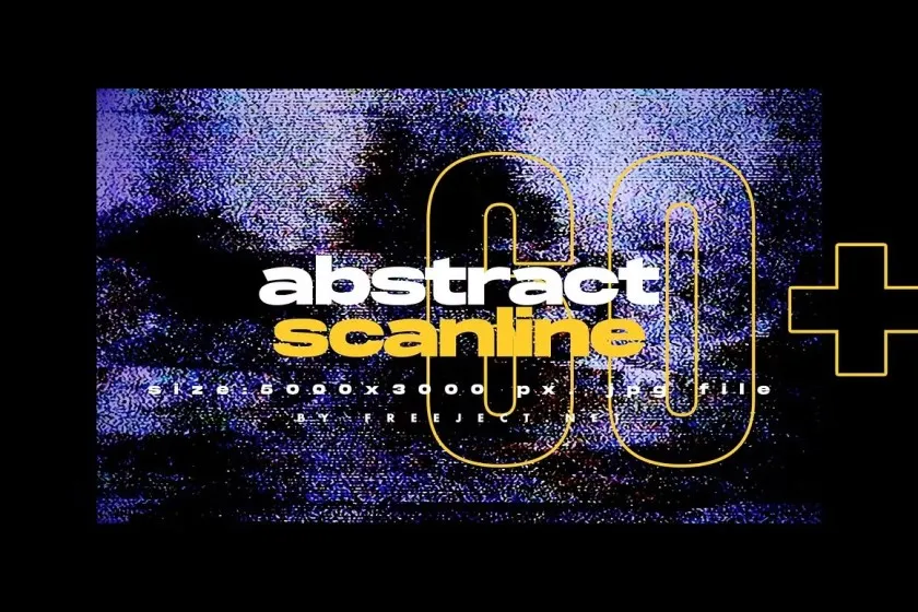 62张抽象艺术扫描线故障纹理打印海报封面设计合成素材 62 Abstract Scanline Glitch Texture