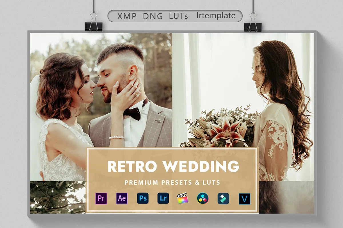 10套婚礼跟拍LR预设电影调色剪映LUT预设 Thelutbay – WEDDING BUNDLE