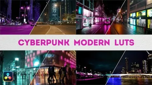 11组未来色彩赛博朋克风格都市夜景视频摄影调色lut预设 Cyberpunk Modern LUTs