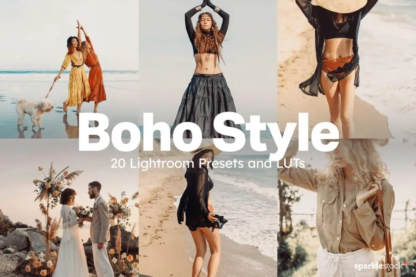 20个艺术情调波西米亚风格的Lightroom预设和LUT调色预设 Boho Style – 20 Lightroom Presets & LUTs