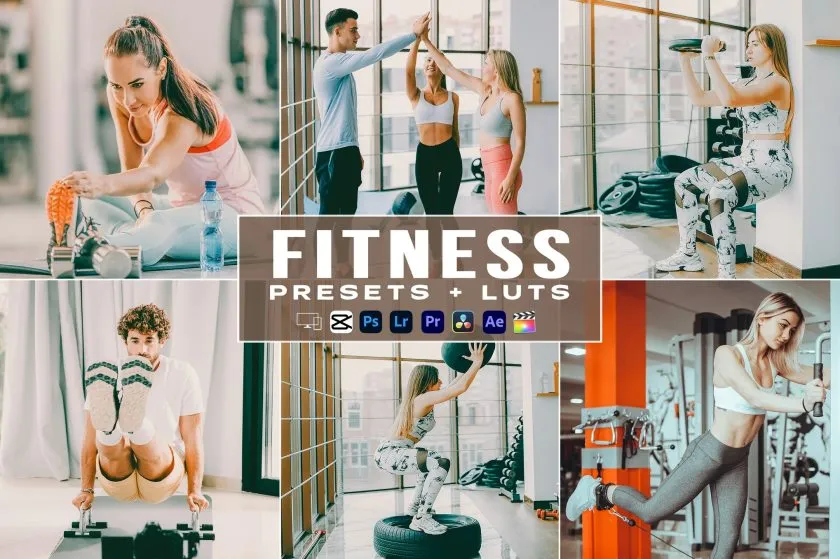 4款明亮健康日常健身运动照片摄影调色预设 Fitness Luts Video Premiere Pro