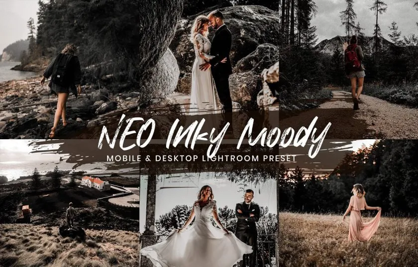 黑暗喜怒无常情绪人像婚礼胶片Lightroom预设与手机版LR预设 15 Lightroom Presets Neo Inky Moody