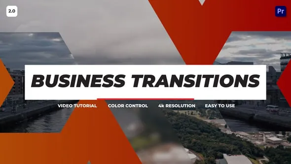 16种商务风格4K视频转场过渡动画PR模板  Business Transition Premiere Pro