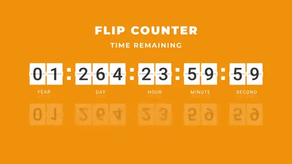 翻转计数器数字时钟日历翻页倒计时动画PR模板 Flip Counter