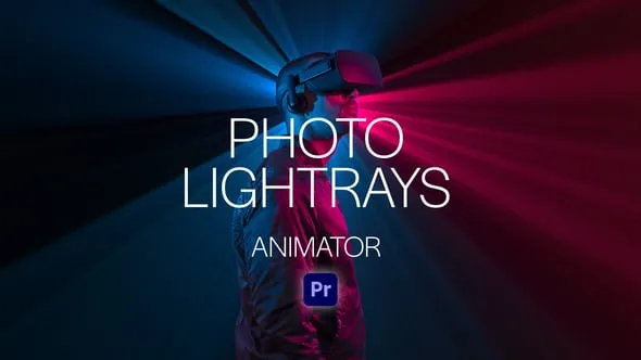 光射线特效3D照片动画PR模板 Photo LightRays Animator for Premiere Pro