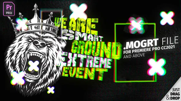 快速踩脚风格三维立体标题排版Stomp Logo介绍PR模板 Typography Stomp Logo Intro Mogrt