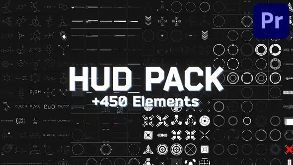 450多种高科技HUD元素动画HUD Pack 第6部分PR模板下载 HUD Pack | Part 6 PP
