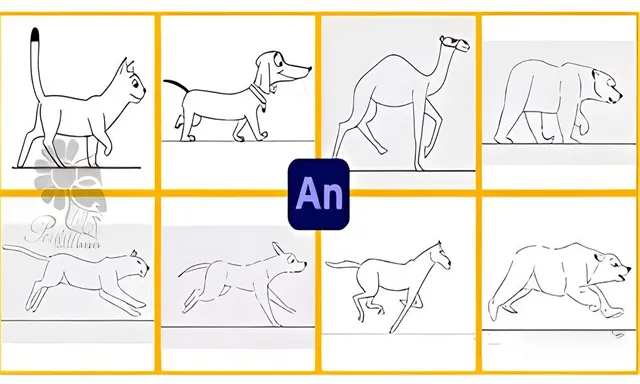 Adobe Animate动物行走奔跑姿态动画制作视频教程 Attitude Walks&Runs In Adobe Animate