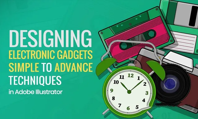 AI绘制电子产品工具矢量插图视频教程 中文字幕