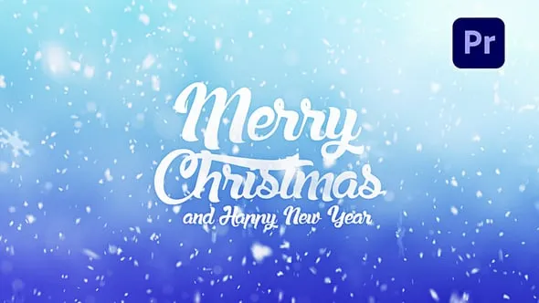 庆祝活动圣诞节日冬季假期雪花动画标题视频PR模板下载 Christmas