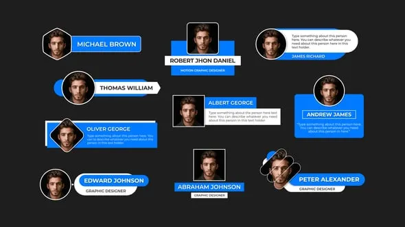 10个带头像照片的字幕条公司机构企业人物信息介绍PR标题模板下载 Lower Thirds with Photo | Premiere Pro