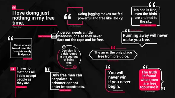 现代引号文本引用语录口号动画文字标题PR模板下载 Elegant Clean Quotes Titles