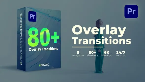 Overlay Transitions PR模板80种图形动画叠加遮罩视频转场效果过渡下载 Transitions