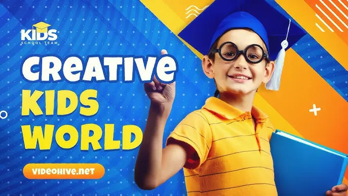 儿童比赛活动宣传幼儿园小学生介绍视频动画PR模板 Kids World Opener